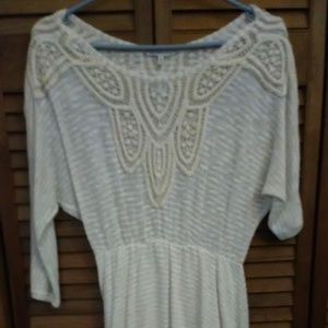Beige Crochet  mid- length dress